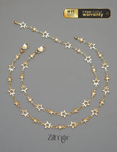 KT1011694- Gold Plated  Pair Star Anklets 1-Zilmor